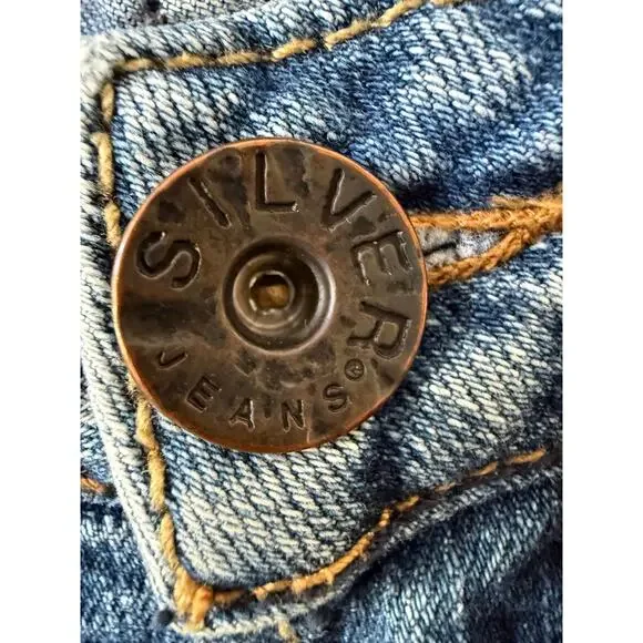 Silver Jeans Vintage Y2K Frances Flare Jeans Distressed Size 33/31 - Picture 9 of 10